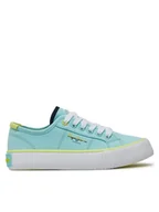Buty dla dziewczynek - Pepe Jeans Tenisówki Ottis Basic G PGS30605 Niebieski - miniaturka - grafika 1
