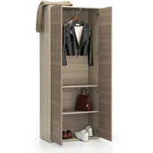 Szafy biurowe - B2B Partner Szafa ubraniowa biurowa LAYERS wysuwana, 800 x 400 x 1905 mm, dąb 611529 - miniaturka - grafika 1