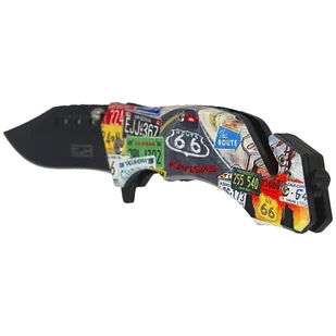Nóż składany ratowniczy Herbertz Solingen CJH motyw US Route 66, Black Blade (44005) - Noże - miniaturka - grafika 5