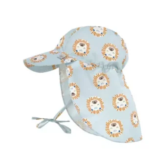 Lassig Czapka przeciwsłoneczna z daszkiem i osłoną karku UV80 Splash & Fun Lew powder blue, rozm. 50/51 - Czapeczki dla niemowląt - miniaturka - grafika 1