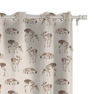 Zasłona AUTUMN wzór AT15 | sarenki na beżowym tle 150 x 200 cm tkanina standard - Zasłony - miniaturka - grafika 1