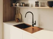 Zlewozmywaki - Laveo Marmara Zlewozmywak stalowy jednokomorowy 76x44 cm miedź SAM811T - miniaturka - grafika 1