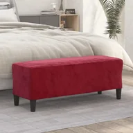 Ławki do przedpokoju - Lumarko Ławka, winna czerwień, 100x35x41 cm, tapicerowana aksamitem - miniaturka - grafika 1