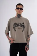 Koszulki męskie - T-SHIRT Koszulka Męska LUŹNA OVERISZE BAWEŁNIANA MODNA Khaki Disorder L - miniaturka - grafika 1