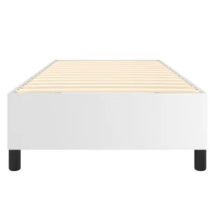 Lumarko Łóżko kontynentalne, białe, 100x200 cm, obite sztuczną skórą - Łóżka - miniaturka - grafika 6