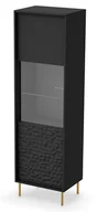Witryny - Czarna nowoczesna witryna z frontami 3D S3-L59 - miniaturka - grafika 1
