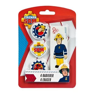 Strażak Sam Gumki do ścierania 4szt - Przybory szkolne - miniaturka - grafika 1