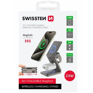 SWISSTEN Bezprzewodowa ładowarka indukcyjna 23 W 3w1 - Ładowarki do telefonów - miniaturka - grafika 7