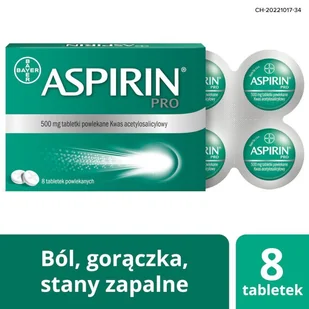 ASPIRIN Pro lek przeciwbólowy, 8 tabletek - Leki przeciwbólowe - miniaturka - grafika 1
