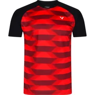Koszulki sportowe męskie - Koszulka męska Victor  T-Shirt T-33102 Red L - miniaturka - grafika 1