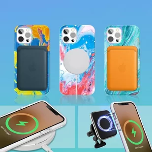 Kingxbar Watercolour Series kolorowe etui do iPhone 12 Pro / iPhone 12 żółtoniebieski - Etui i futerały do telefonów - miniaturka - grafika 7