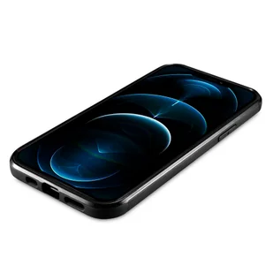 iCarer Leather Oil Wax etui pokryte naturalną skórą do iPhone 12 Pro Max czarny (ALI1206-BK) - Etui i futerały do telefonów - miniaturka - grafika 7