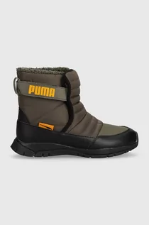 Buty dla dziewczynek - Puma buty zimowe dziecięce Puma Nieve Boot WTR AC PS kolor zielony - grafika 1