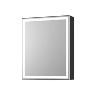 Szafki łazienkowe - Szafka łazienkowa wisząca z lustrem led Krofam Neo 50 cm czarny mat 160-0102 - miniaturka - grafika 1