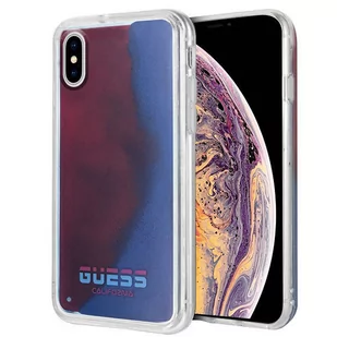 Guess California - Etui iPhone Xs Max Glow in the Sand/Red - Etui i futerały do telefonów - miniaturka - grafika 2
