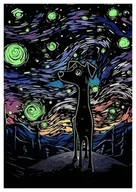 Zabawki kreatywne - Świecąca w Ciemności Zdrapka Pies Podróżnik 40x28 cm - miniaturka - grafika 1