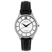 Zegarki damskie - Srebrny damski zegarek z czarnym paskiem PACIFIC S6027-11 - miniaturka - grafika 1