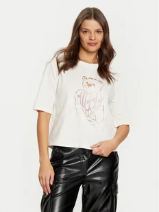 Guess T-Shirt V5RI09 I3Z14 Beżowy Regular Fit - Koszulki i topy damskie - miniaturka - grafika 1