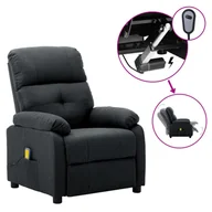 Fotele - vidaXL Lumarko Elektryczny fotel masujący, rozkładany, ciemnoszary, tkanina! 3073813 - miniaturka - grafika 1