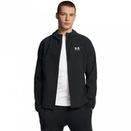 Kurtki męskie - Męska kurtka wiatrówka Under Armour UA Stretch Woven Windbreaker - czarna - miniaturka - grafika 1