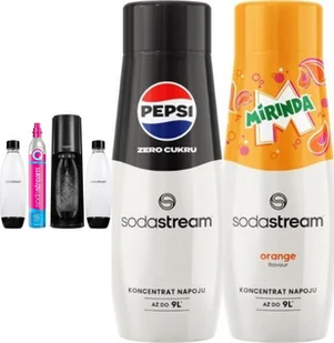 Saturator Sodastream Terra + 2 butelki + gaz Czarny + syrop Pepsi Zero, Mirinda - Saturatory - miniaturka - grafika 1
