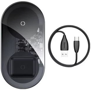 Baseus Simple 2w1 ładowarka QI, AirPods WXJK-A01 baseus_20191104124509 - Ładowarki do telefonów - miniaturka - grafika 1