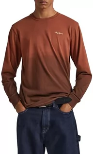 Koszulki męskie - Pepe Jeans Kenneth Ls koszulka męska, Brązowy (rzeźba), XL - grafika 1