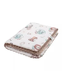 Bonjour Cherie Kocyk średni 75/100 Safari Minky Beige - Koce i narzuty dla dzieci - miniaturka - grafika 1