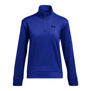 Bluzy sportowe damskie - Damska bluza treningowa Under Armour Armour Fleece QZ - niebieska - UNDER ARMOUR - grafika 1