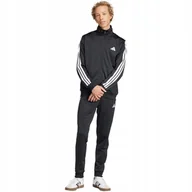 Dresy męskie - Dres męski adidas Sportswear Basic 3-Stripes Tricot czarny JI8858 L - miniaturka - grafika 1