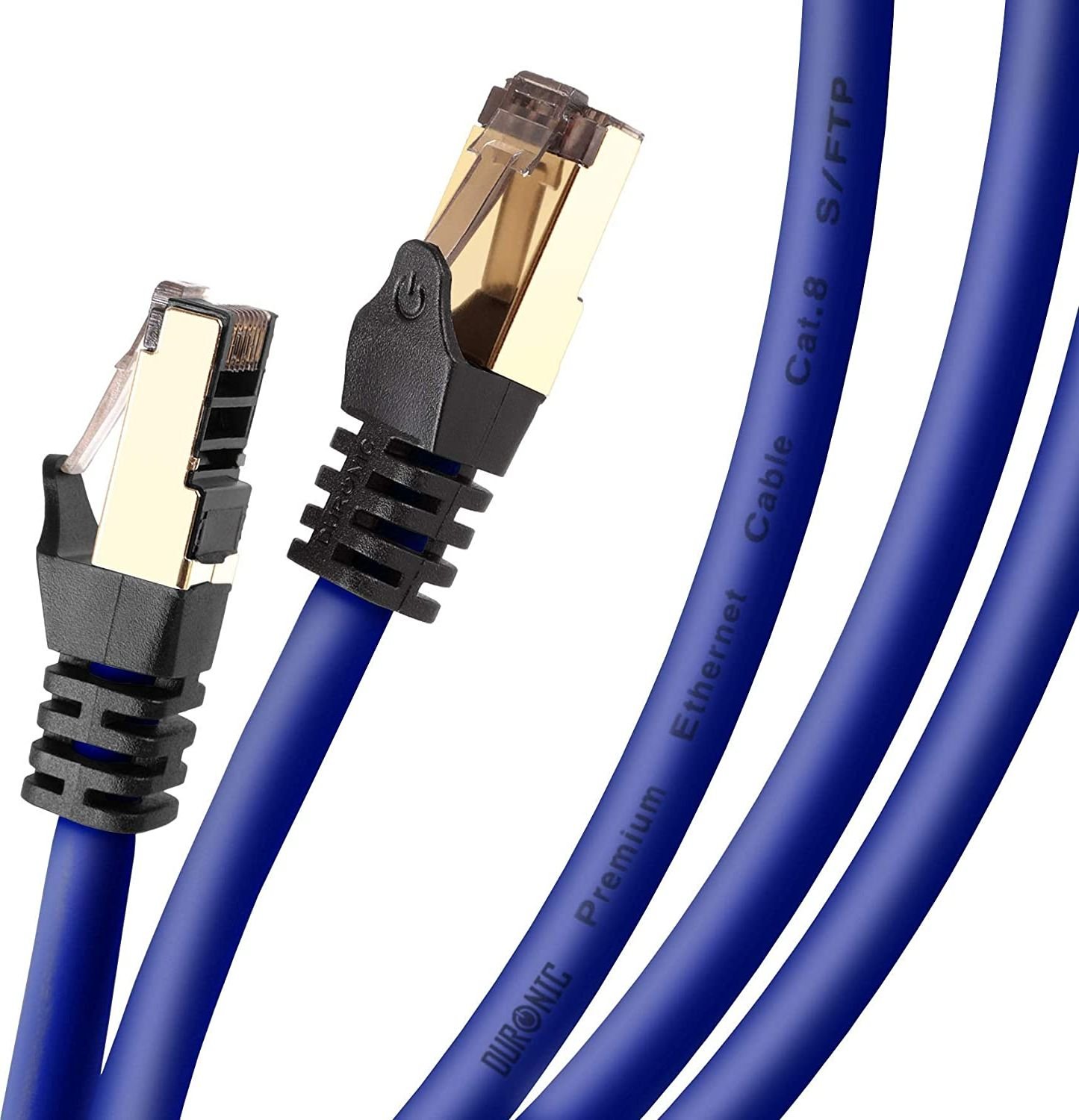 Duronic Duronic CAT8 1m Kabel sieciowy S/FTP niebieski transmisja 40GB skrętka LAN pachcord