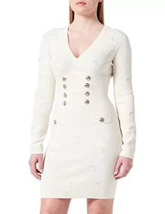 Pinko Damska sukienka żakardowa Vegadeo Logo Ri, C21_beżowy brzoza, M - Sukienki - miniaturka - grafika 1