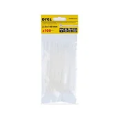 Inne mocowania - Opaska zaciskowa 2.5 x 100 mm biała nylon 100 szt. Drel - miniaturka - grafika 1