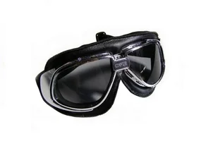 Gogle classic - czarne z chromem - Gogle i okulary motocyklowe - miniaturka - grafika 1