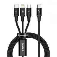Kable USB - Baseus multikabel rapid usb-c 3w1 micro usb / lightning / usb-c, 20w, 150 cm czarny AP_222604 - miniaturka - grafika 1