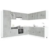 Meble kuchenne - VidaXL Zestaw szafek kuchennych, Porto, 14-częściowy, szarość betonu - miniaturka - grafika 1