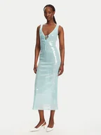 Sukienki - Bardot Sukienka koktajlowa Isha Sequin 59272DB Turkusowy Slim Fit - miniaturka - grafika 1