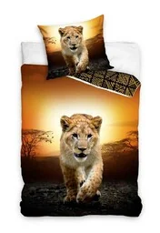 Carbotex Pościel bawełniana 160x200 Lew Africa poszewka 70x80 - Pościel dla dzieci - miniaturka - grafika 1