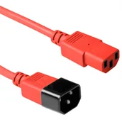 Kable - MicroConnect Red power cable C14F to C13M, - miniaturka - grafika 1