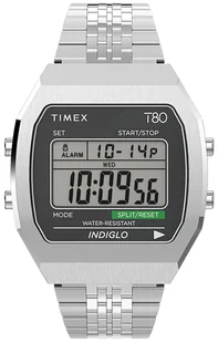 Zegarek Zegarek Timex TW2V74200 T80 Steel 36mm Stainless Steel Bracelet - - Zegarki damskie - miniaturka - grafika 1