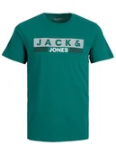 Koszulki męskie - Jack & Jones Koszulka w kolorze zielonym - miniaturka - grafika 1