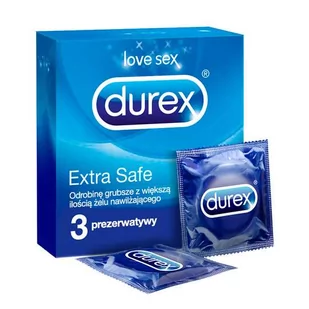 Durex Extra Safe grubsze prezerwatywy z większą ilością żelu 3 szt Durex - Prezerwatywy - miniaturka - grafika 1