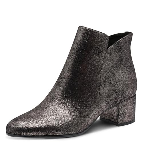 Tamaris Damen Boot Heel 1-25354-43, damskie botki typu sztyft cyny, 38 EU, cyna, 38 EU
