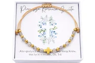 Bransoletki - Bransoletka różaniec Labradoryt hematyt ręcznie robiona, prezent Komunia Święta - miniaturka - grafika 1