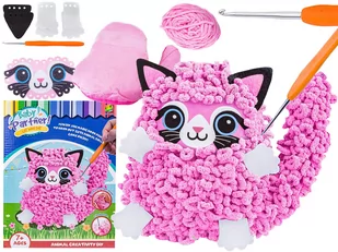 Kreatywny Zestaw Wyszywanka, Maskotka, Pluszak Do Szycia, Poduszka Do Ozdobienia DIY KOTEK - Masy plastyczne - miniaturka - grafika 1