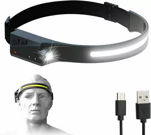 Latarka czołowa LED z czujnikiem ruchu IPX4 USB-C 1200 mAh - czarna - Latarki - miniaturka - grafika 2