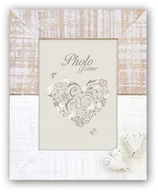 Ramki na zdjęcia - Ramka na zajęcie beżowa serduszka szeroka kawowa - miniaturka - grafika 1