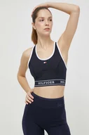 Bielizna sportowa damska - Tommy Hilfiger biustonosz sportowy kolor granatowy gładki WW0WW41517 - miniaturka - grafika 1