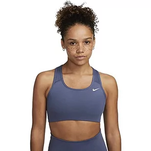 Nike DF Swsh Nonpded Biustonosz Rozproszony Niebieski/Biały M - Biustonosze - miniaturka - grafika 1