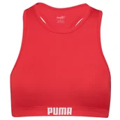 Stroje kąpielowe - Damski strój kąpielowy Puma Racerback Top Rozmiar: XS / Kolor: czerwony - miniaturka - grafika 1